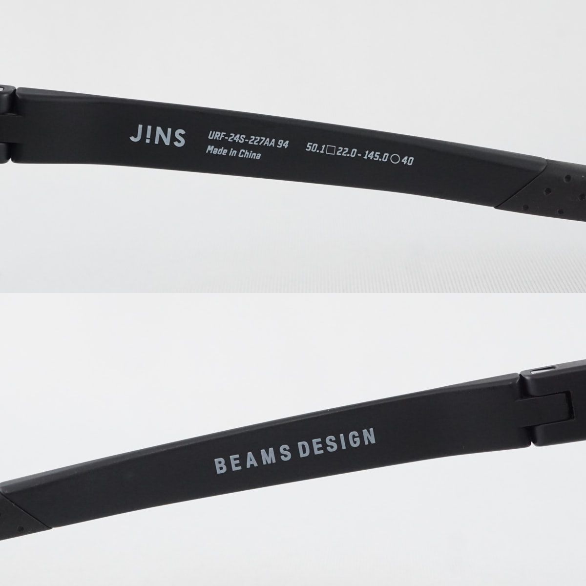 サングラス BEAMS DESIGN JINS URF-24S-227AA 94 USED美品 ブラック