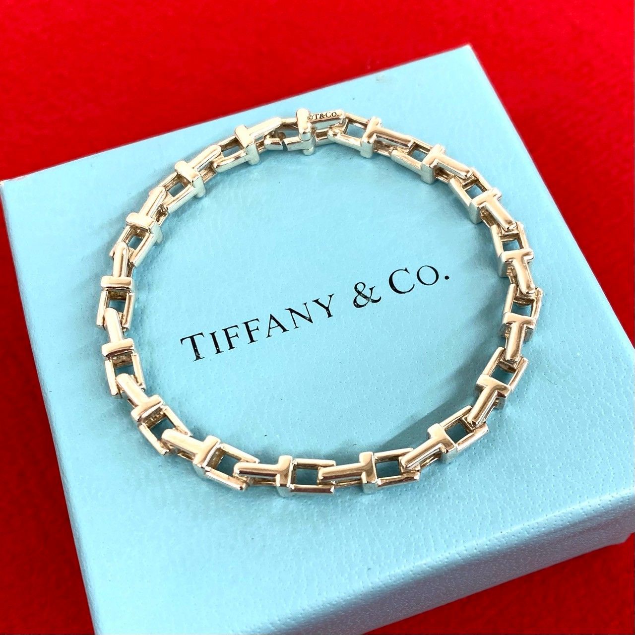 極 美品 TIFFANY&Co. ティファニー T ナロー ブレスレット シルバー925