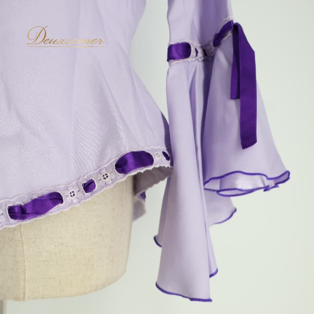【フラメンコ衣装】パープル×豪華ボランテリボン Atelier Prima 上下 フラメンコ 衣装 Atelier Prima アトリエプリマ トップス ブラウス