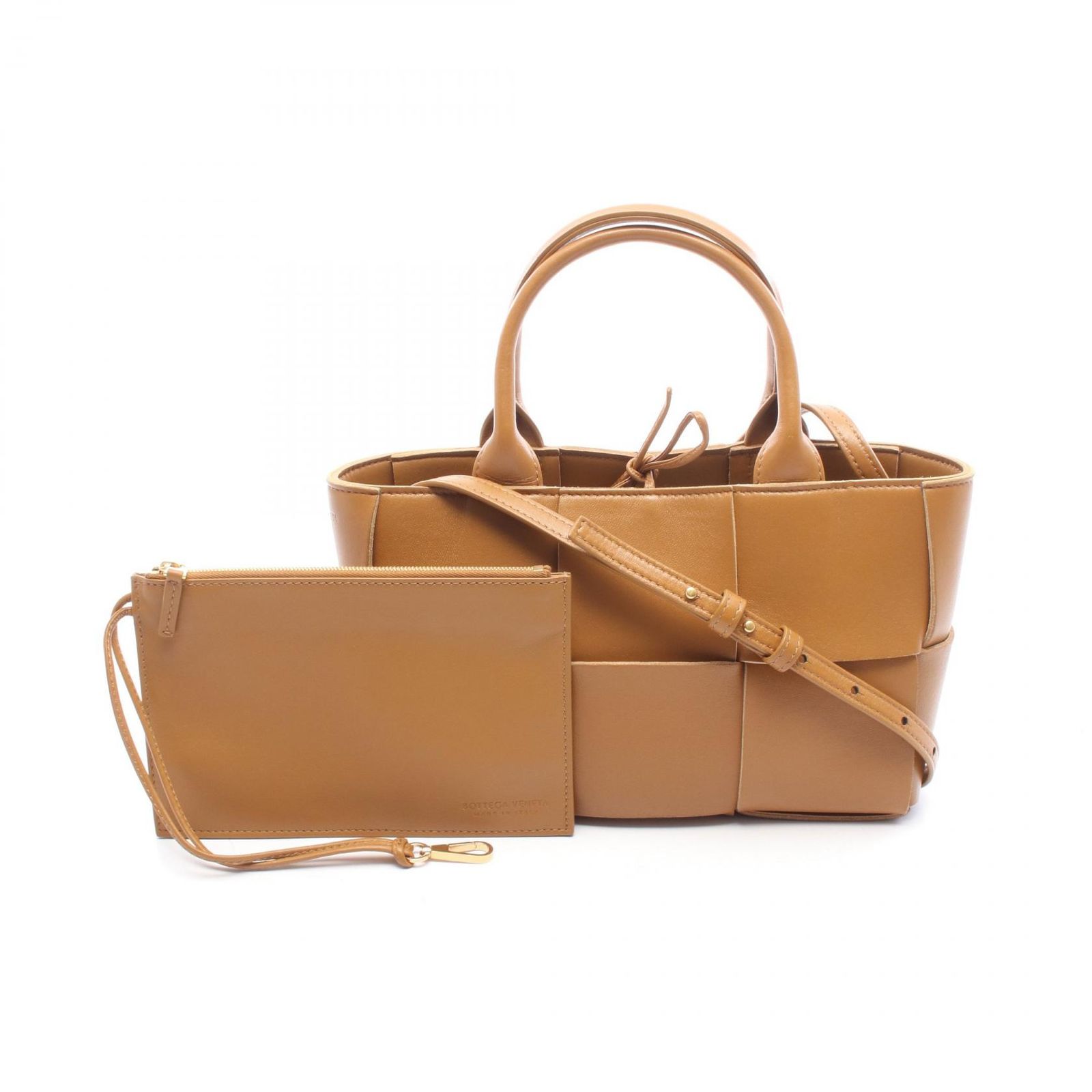 【BOTTEGA VENETA】トートバッグ　マルコポーロ　レザー　キャメル ボッテガヴェネタ BOTTEGA VENETA トートバッグ ミニアルコ 2WAY