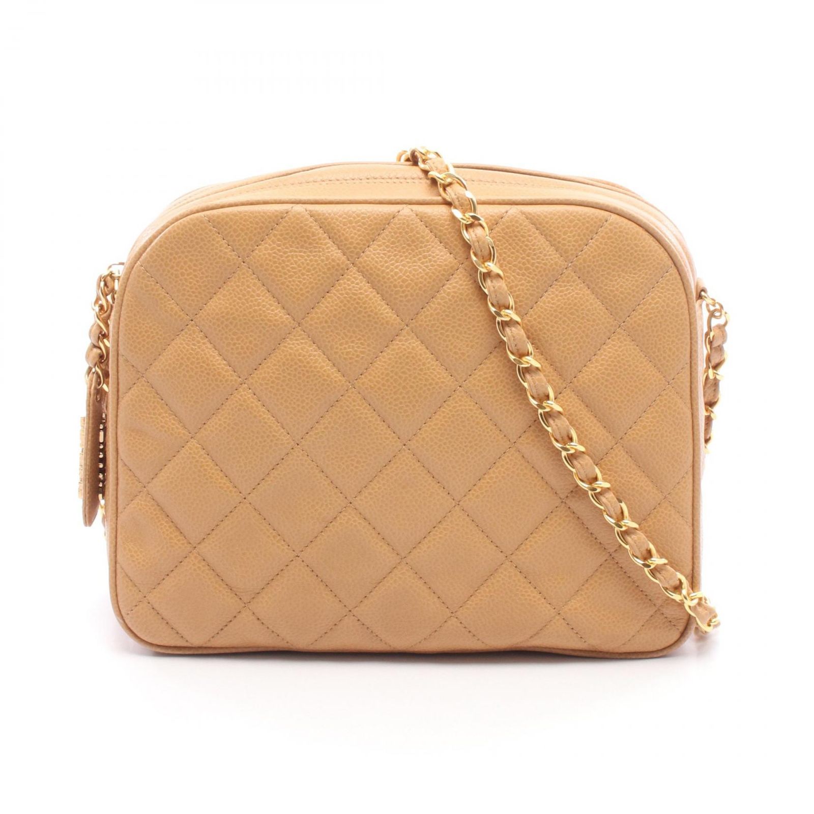 シャネル CHANEL ショルダーバッグ マトラッセ ベージュ キャビア