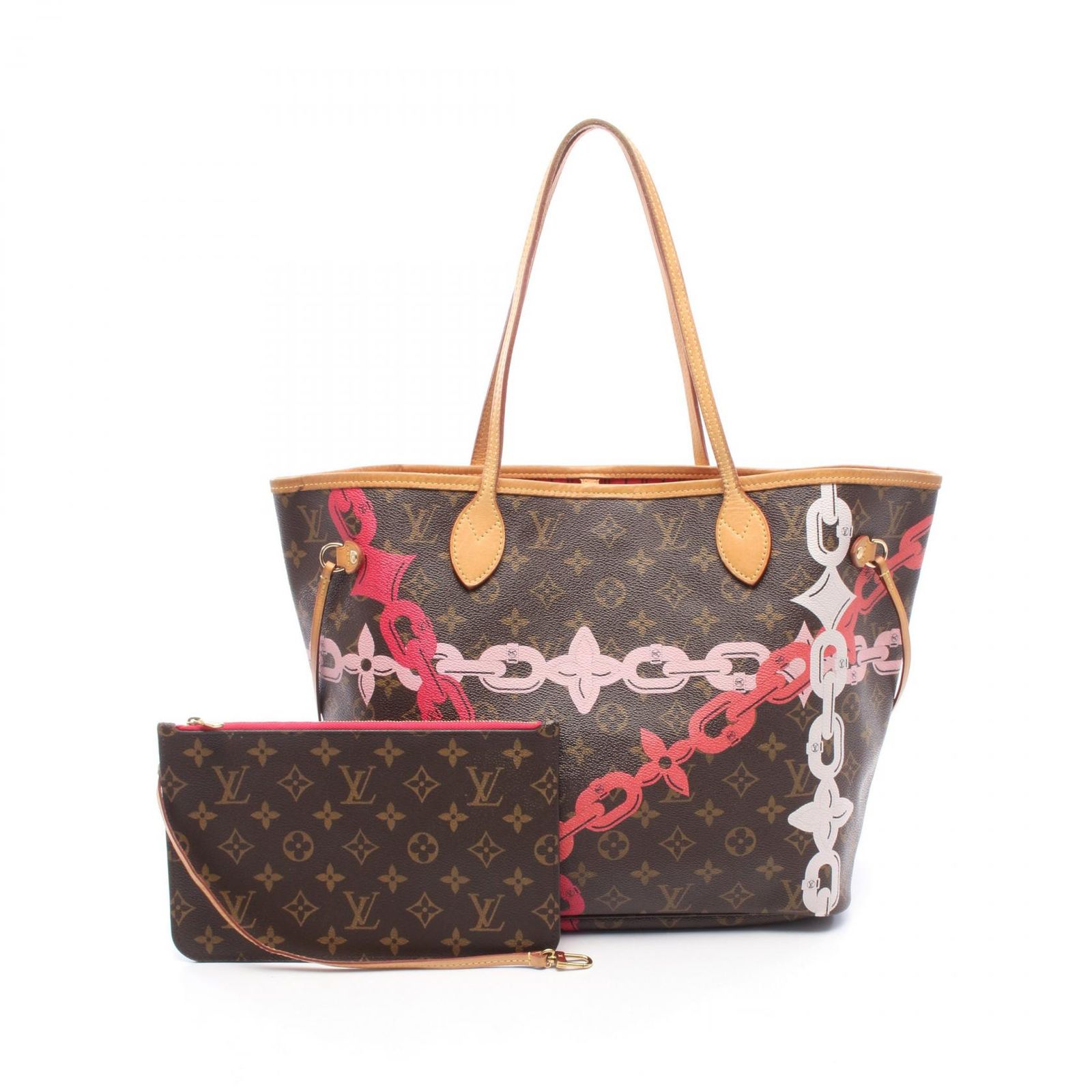 ルイ・ヴィトン LOUIS VUITTON トートバッグ ネヴァーフルMM モノグラム・ベイプリント M41991 PVCコーティングキャンバス レザー ネヴァーフルMM レディース Used B