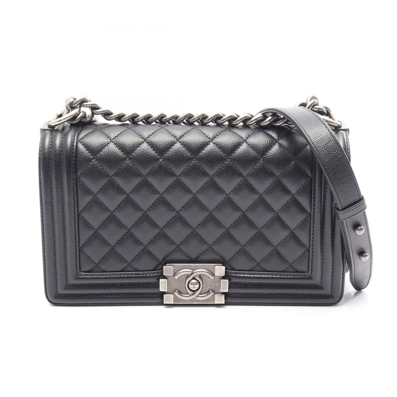 シャネル CHANEL ショルダーバッグ ボーイシャネル A67086 ブラック キャビアスキン(グレインドカーフ) ボーイシャネル チェーンショルダー レディース Used B