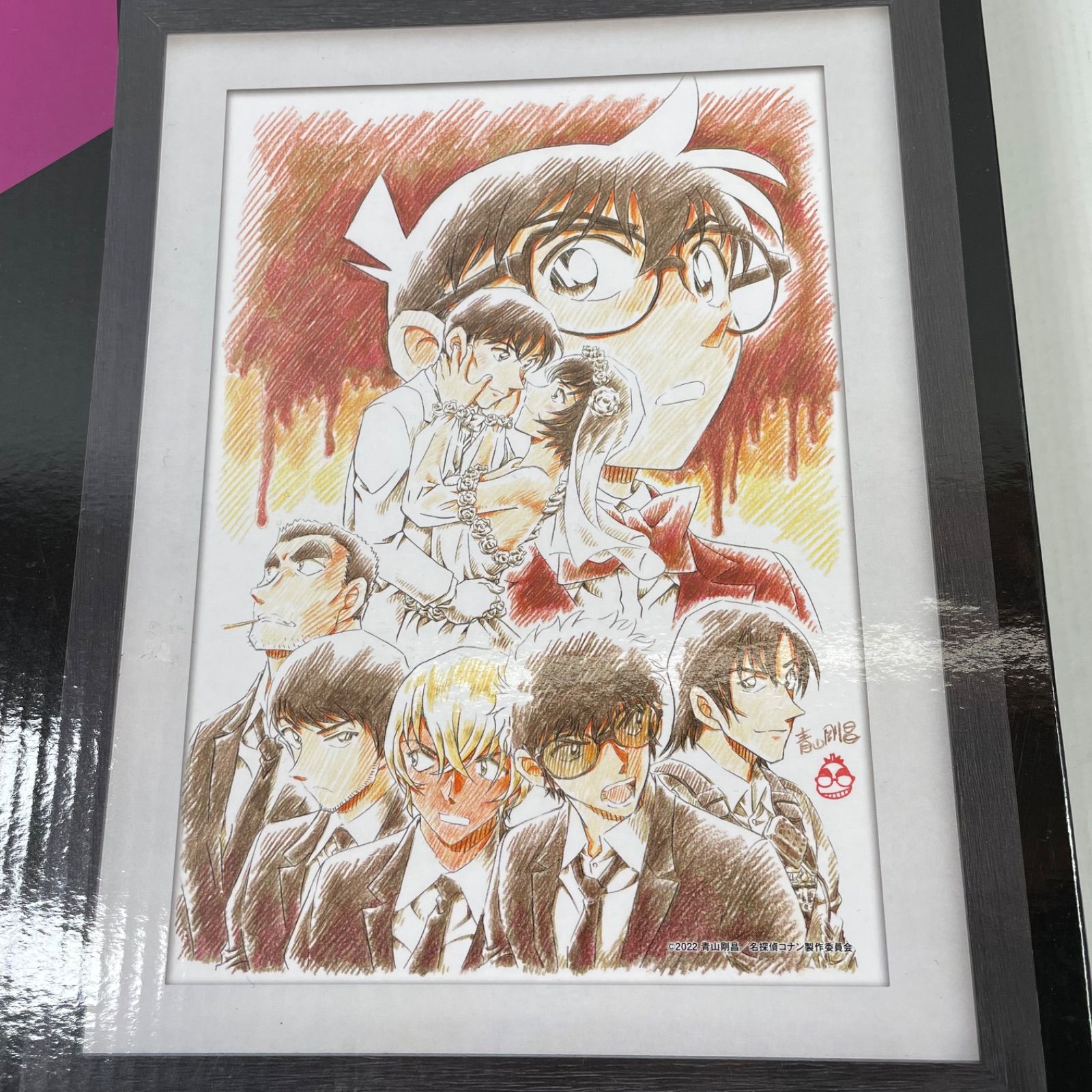 A3585・名探偵コナン セガラッキーくじ 未開封 劇場版賞 額入りアート