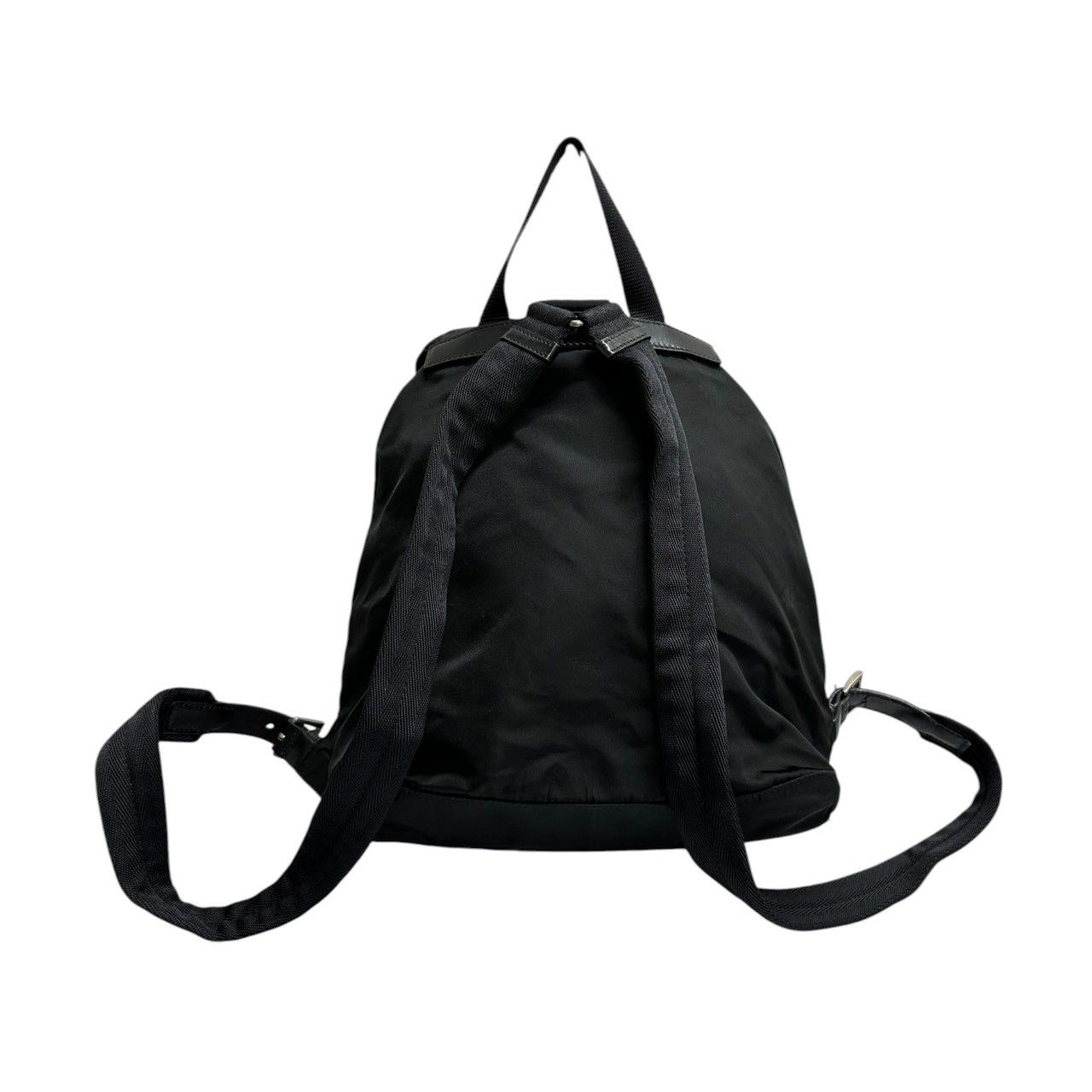 美品 PRADA プラダ 三角ロゴ ブラック シルバー金具 ナイロン B4650