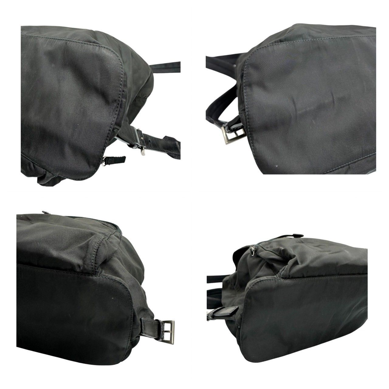 美品 PRADA プラダ 三角ロゴ ブラック シルバー金具 ナイロン B4650