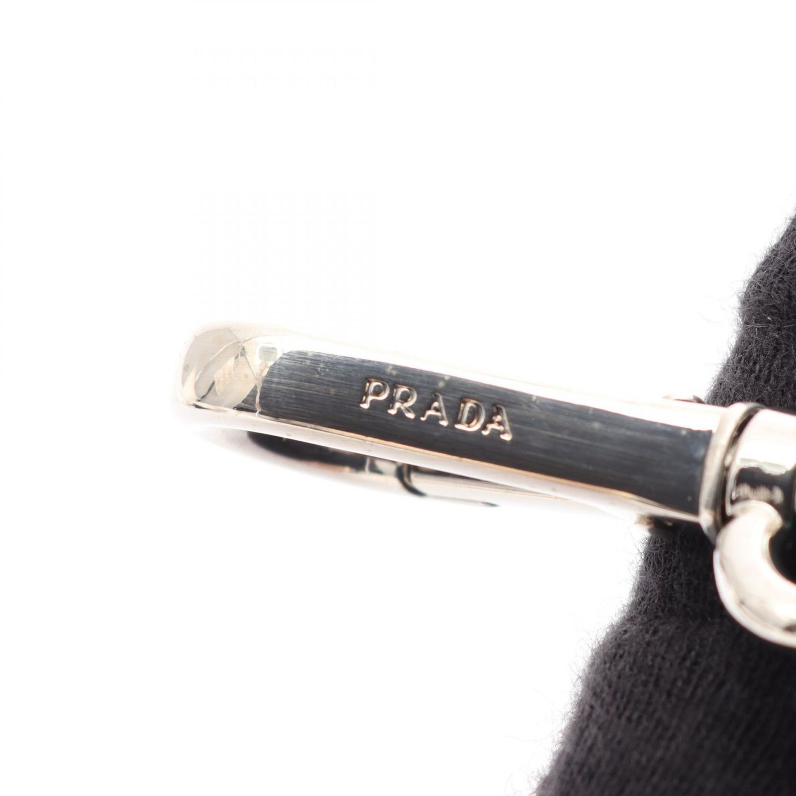 プラダ PRADA キーホルダー SAFFIANO キーリング ブルーグリーン
