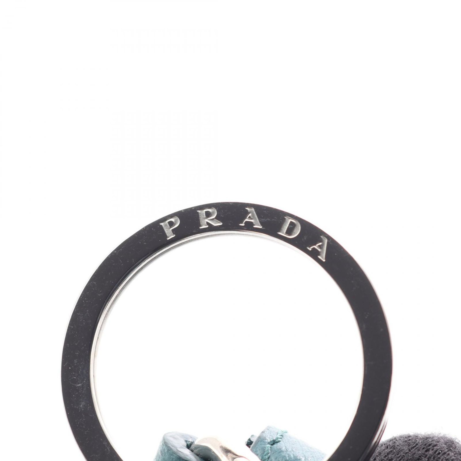 プラダ PRADA キーホルダー SAFFIANO キーリング ブルーグリーン