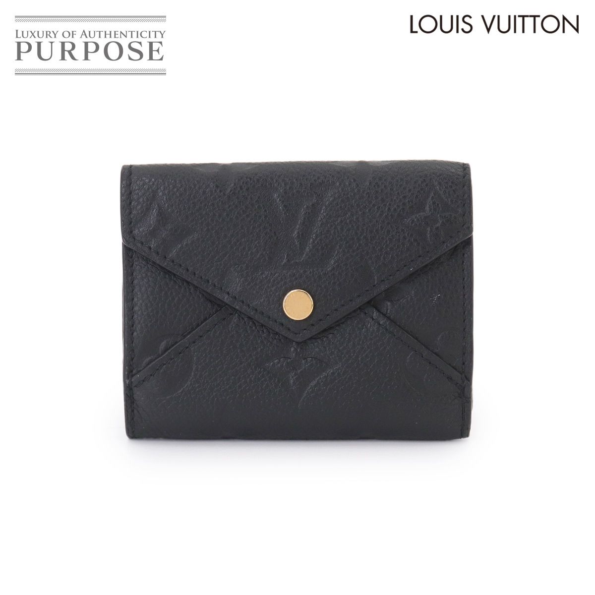 新品同様 ルイ ヴィトン LOUIS VUITTON モノグラム アンプラント ポルトフォイユ セレスト 三つ折り 財布 レザー ノワール M82133 90330195
