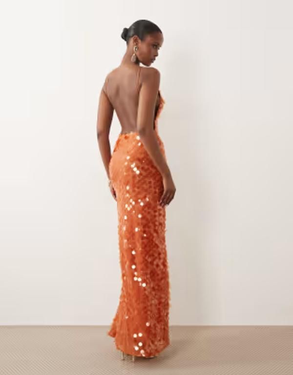 エイソス レディース トップス ワンピース オープンバック スパンコール マキシ ASOS DESIGN disc sequin strappy maxi dress with open back d 26,520円