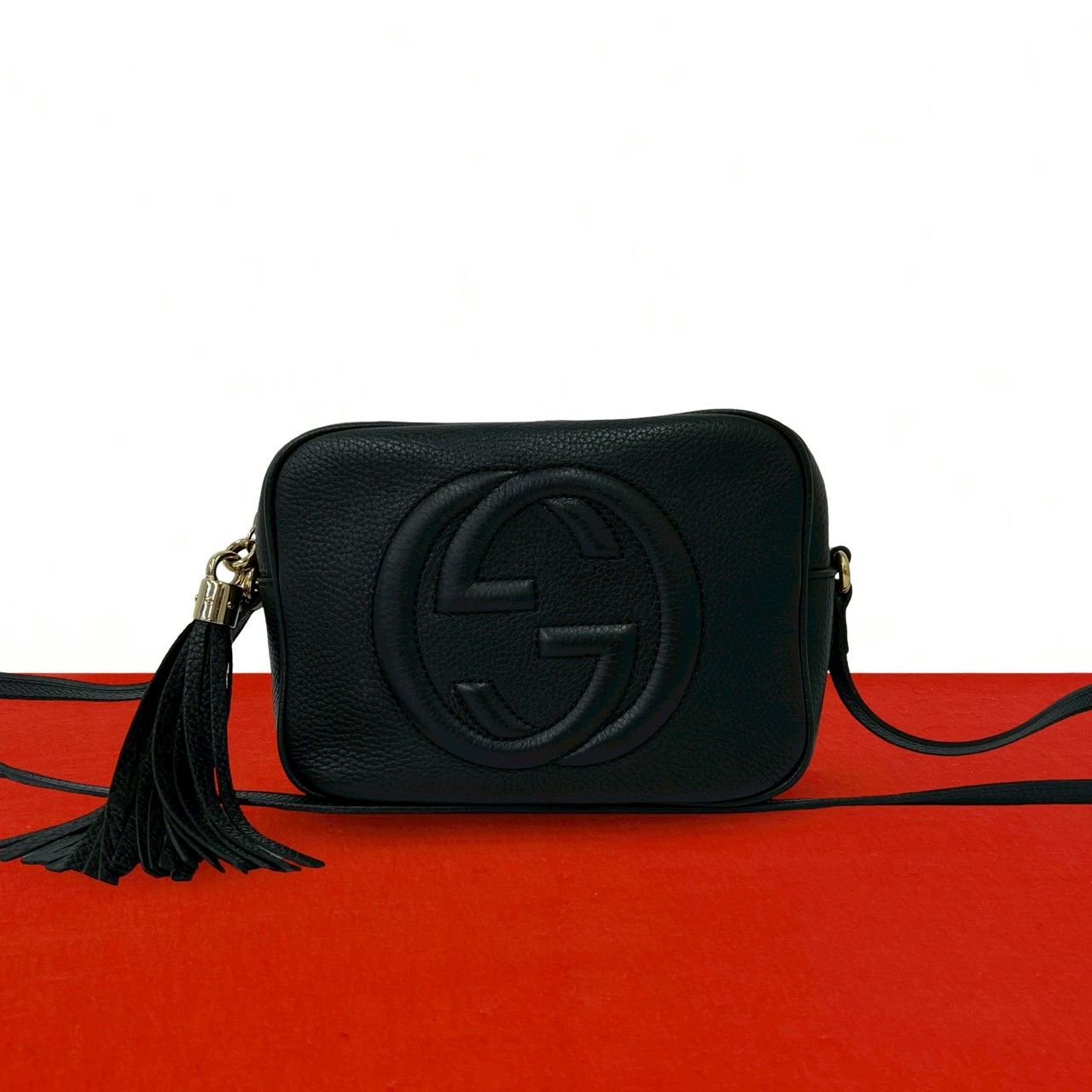 グッチ ソーホー GUCCI インターロッキング G SOHO 黒 極 美品 GUCCI グッチ ソーホー インターロッキング G レザー 本革