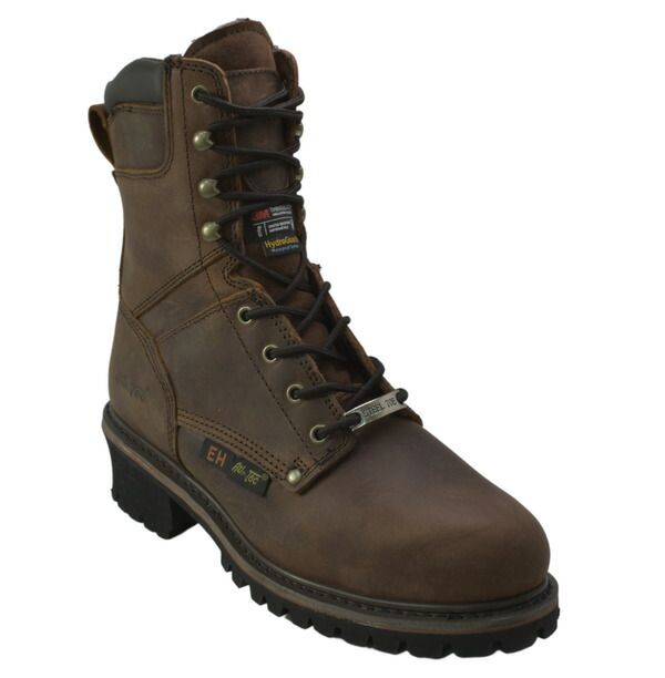 アドテック メンズ シューズ ブーツ・レインブーツ Tシャツ AdTec 9 Steel Toe Super Logger Boots Crazy Horse