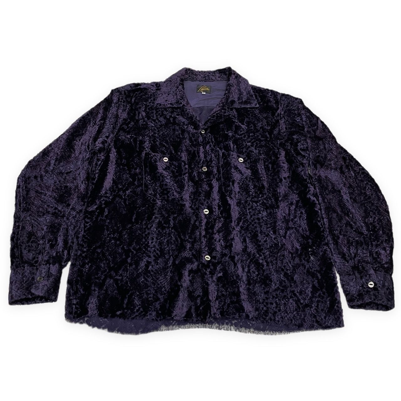 Needles ニードルズ サイズS 21AW C.O.B.One-up Shirt Burnout Velvet レース ベロア オープンカラー 長袖シャツ 日本製 Needles ニードルズ サイズS 21AW C.O.B.One-up Shirt Burnout Velvet
