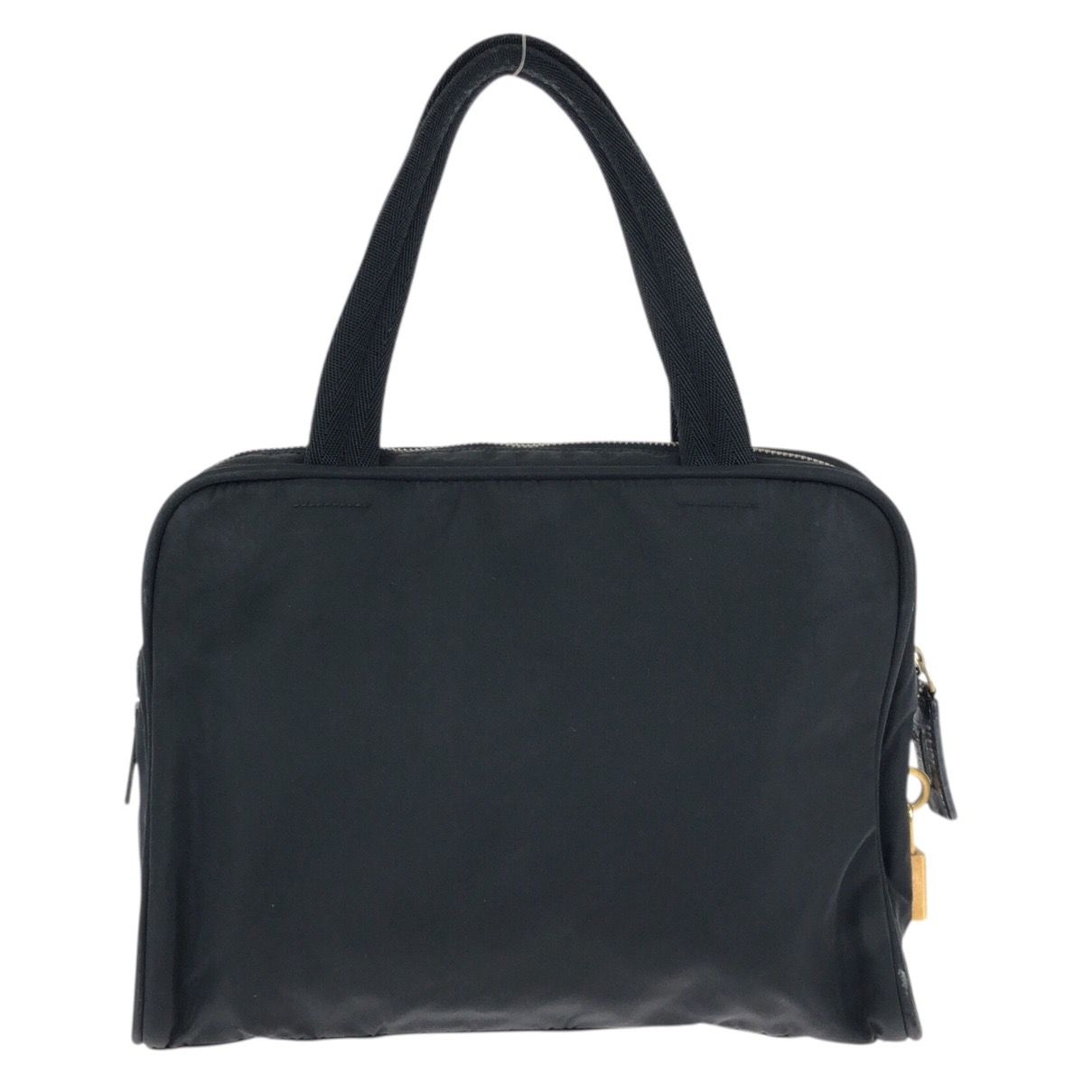 PRADA プラダ テスート 三角ロゴプレート ブラック 黒 ゴールド金具