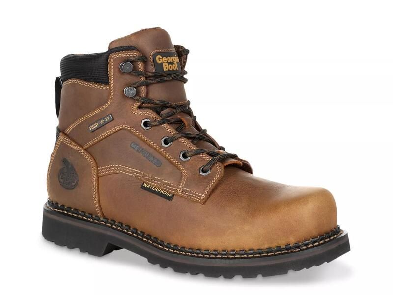 ジョージブーツ メンズ シューズ ブーツ・レインブーツ Tシャツ Georgia BootRevamp Steel Toe Work Boot Dark Brown ブラウン