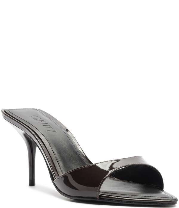 シュッツ レディース シューズ サンダル レザー Schutz Elodie Patent Leather Pointed Toe Dressandals Dark Brown ブラウン