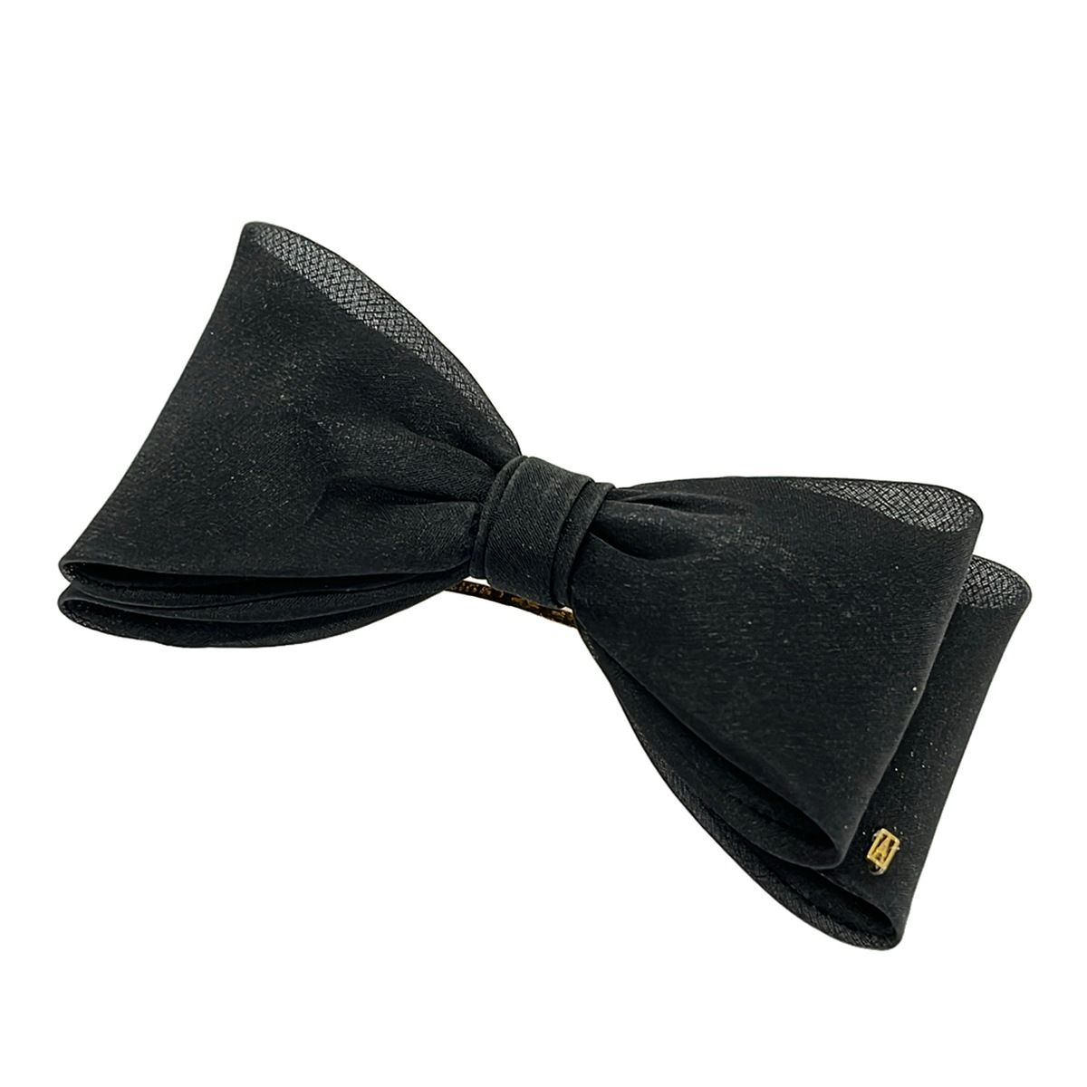 や*し様 Alexandre de Paris リネン　リボン　バレッタ　黒 ALEXANDRE de PARIS(アレクサンドル ドゥ パリ) バレッタ美品 - 黒