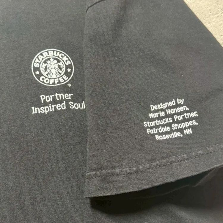 STARBUCKS COFFEE スターバックス Tシャツ XL ブラック 企業ロゴ 両面プリント