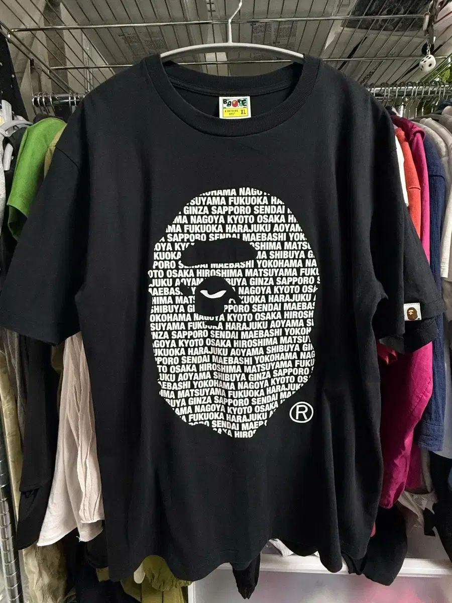 A BATHING APE® ジャパン エイプ ヘッド ブラック 半袖Tシャツ XL