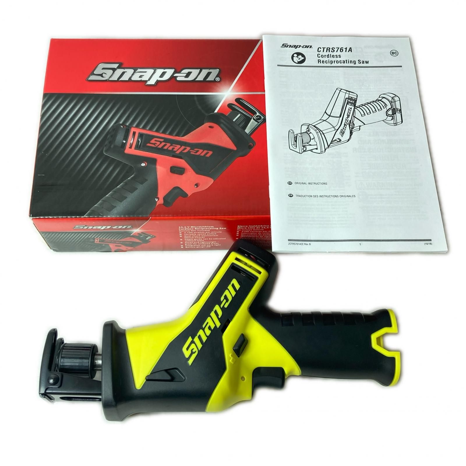 Snap-on スナップオン レシプロソー コードレス式 14.4v CTRS761AHV イエロー 本体のみ