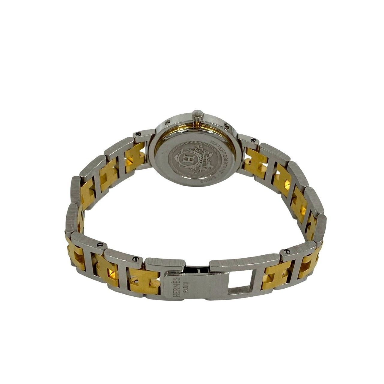 稼働品 極 美品 HERMES エルメス クリッパー ステンレス GP クォーツ