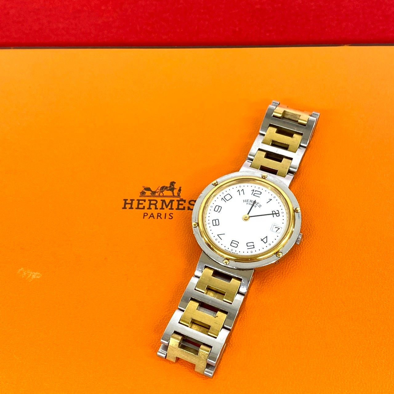 稼働品 極 美品 HERMES エルメス ヴィンテージ クリッパー ステンレス