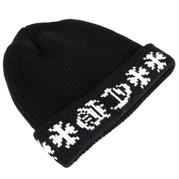 CHROME HEARTS 銀座店 クロムハーツ 未使用 BIG DADDY ビッグダディ カシミヤ ビーニー ニット帽 メンズ SV925 黒 103748 CHROME HEARTS 銀座店 クロムハーツ 未使用 BIG DADDY ビッグダディ