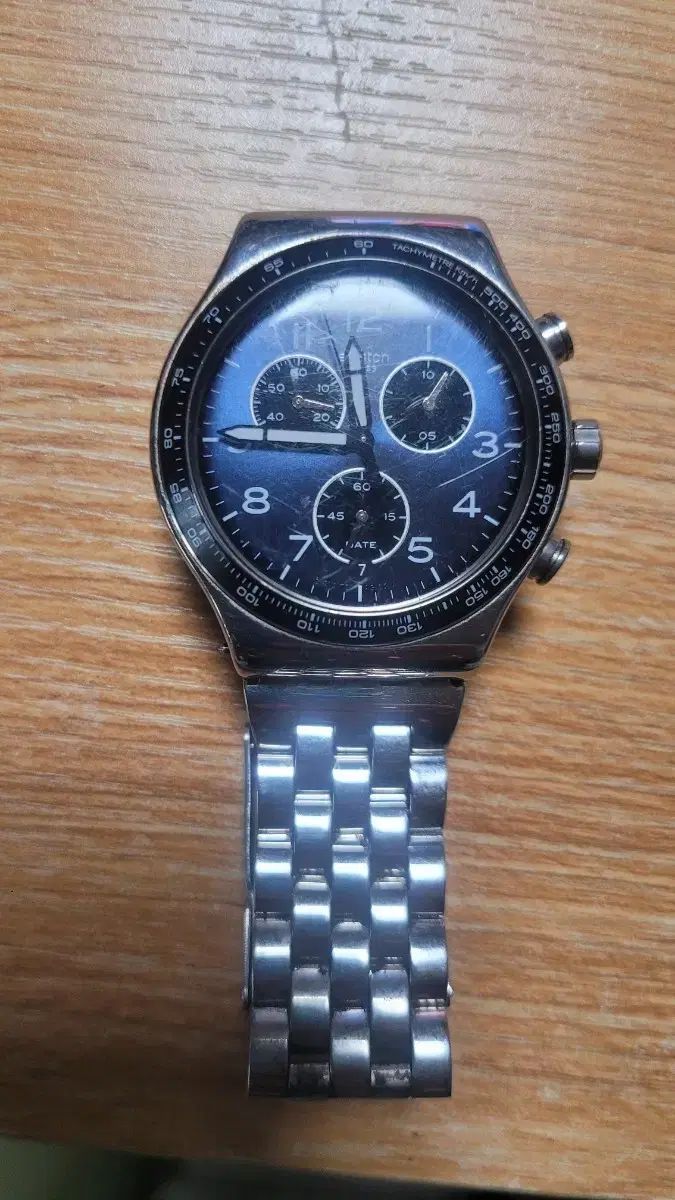 スウォッチ SWATCH ブルーダイアル メタル時計
