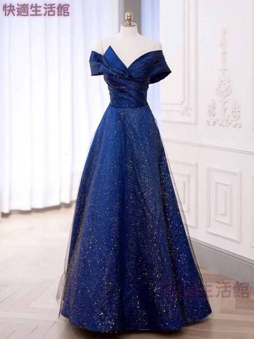 人気商品 新品未使用 大人気星空カラードレス ロング丈 結婚式 パーティー 演奏会 発表会用 lf708