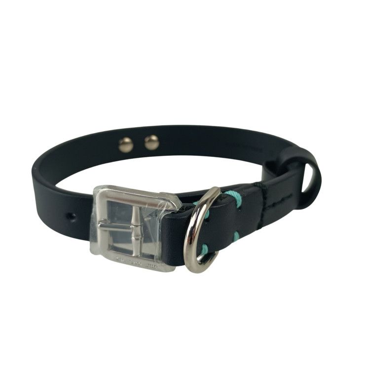 TIFFANY&Co. ティファニー 首輪 リターントゥ ブラック系 レザー ユニセックス ペットカラー シルバー金具 新品未使用展示品