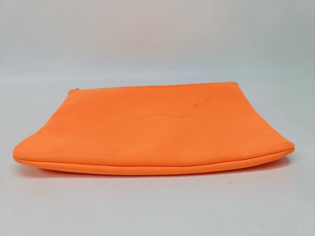 HERMES エルメス ポーチ BAIN フラットポーチ オレンジ系 キャンバス