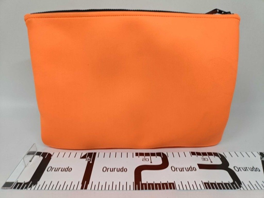HERMES Bain ポーチ オレンジ 箱付き HERMES エルメス ポーチ BAIN フラットポーチ オレンジ系 キャンバス