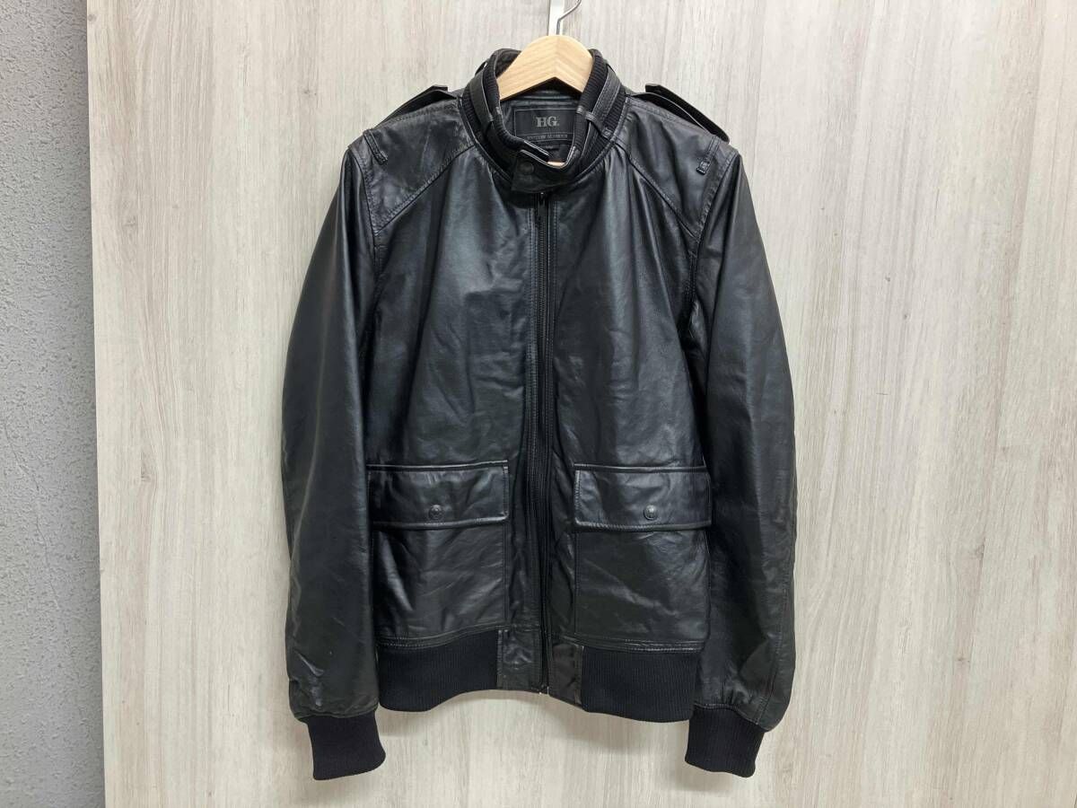 HYSTERIC GLAMOUR ヒステリックグラマー 4LB-1563 サイズL レザージャケット ブラック 黒 豚革