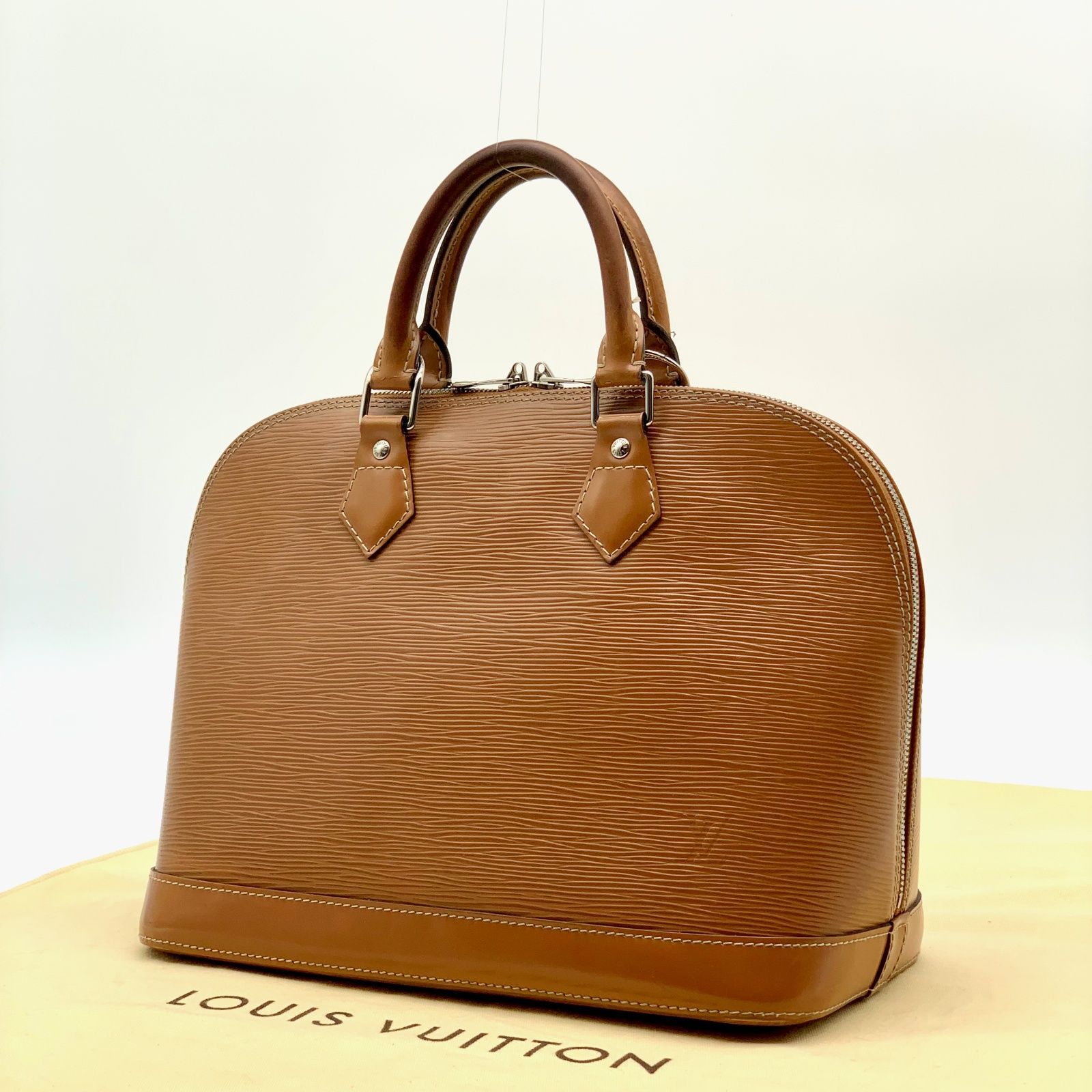 LOUIS VUITTON アルマ PM エピ ブラウン レザー ハンドバッグ【状態