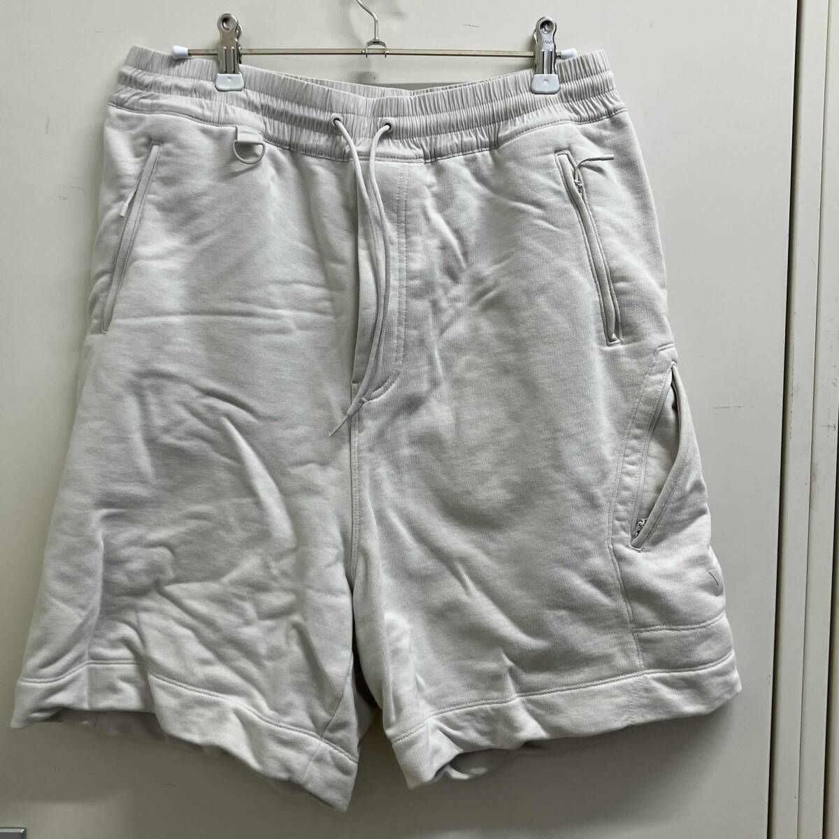 Y-3 ハーフ綿パン Solid Color Rolled Hem Casual Shorts サイズS アイボリー ワイスリー