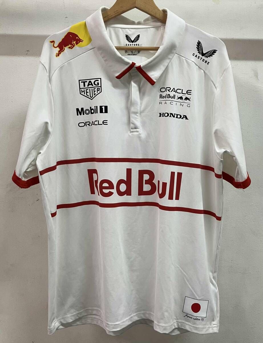 RedBull HONDA レッドブルホンダ 半袖ポロシャツ F1 日本限定 コラボポロシャツ ホワイト サイズ2XL