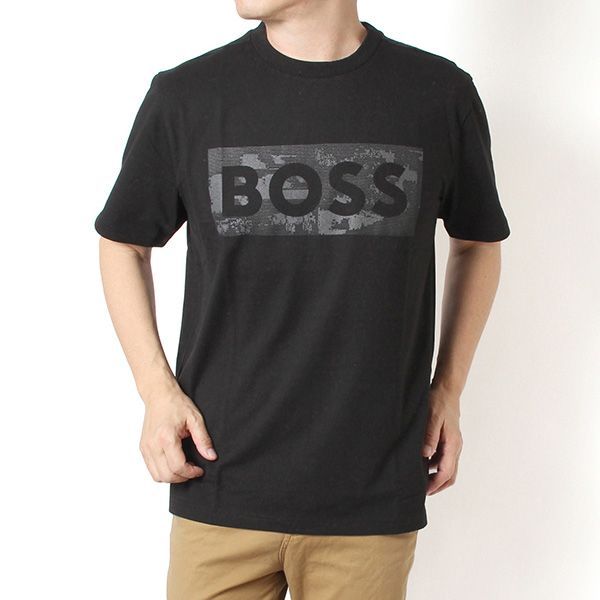 26SSモデル ヒューゴ・ボス HUGO BOSS メンズ Tシャツ ストレッチコットン グラフィックロゴ【001 BLACK】 50559363 001/【2026SS】m-tops