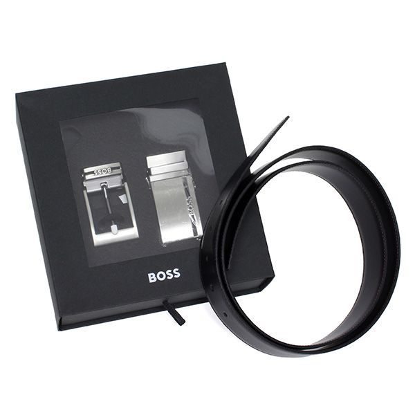 26SSモデル ヒューゴ・ボス HUGO BOSS メンズ リバーシブルベルト 2バックルギフトボックス【002 BLACK】 50481069 002/【2026SS】goods