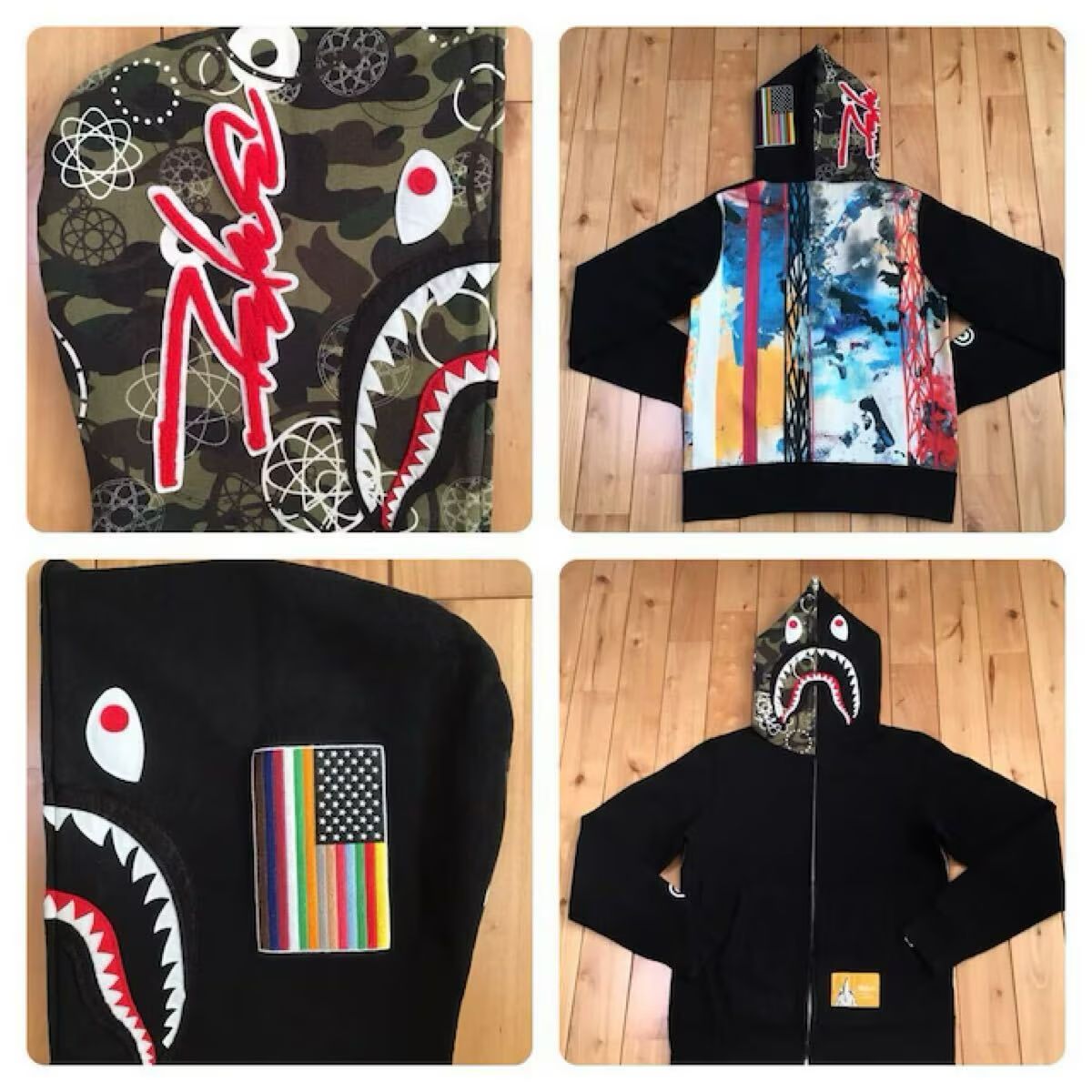 Futura × BAPE CAMO シャーク パーカー Mサイズ shark full zip hoodie a bathing ape エイプ ベイプ アベイシングエイプ yz0