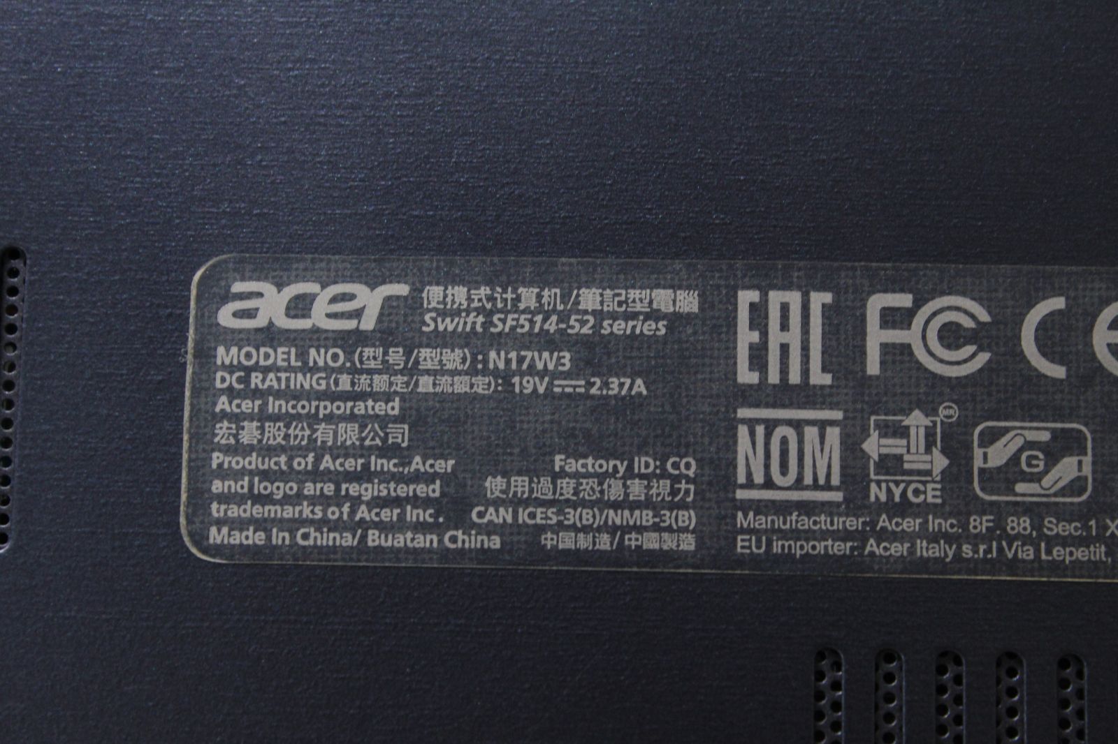 中古】Acer Swift SF514-52T 第8世代i5 SSD512GB - メルカリ