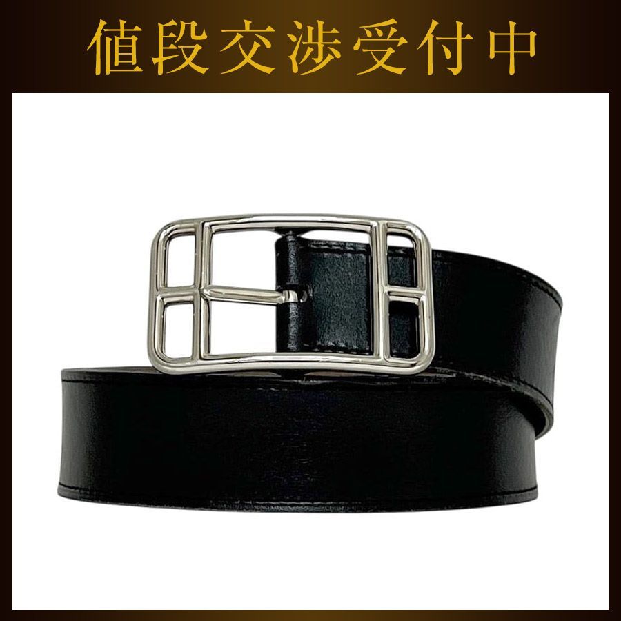 エルメス ベルト ブラック ブラウン 黒 茶色 ケープコッド ウエスト 89cm 30mm 美品 ボックスカーフ トリヨンクレマンス レザー 中古 Ｄ刻印 SP0188 HERMES 本革 アパレル