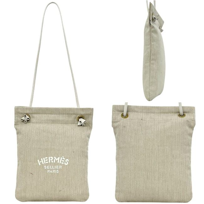 エルメス HERMES バッグ ショルダーバッグ コットン アイボリー 