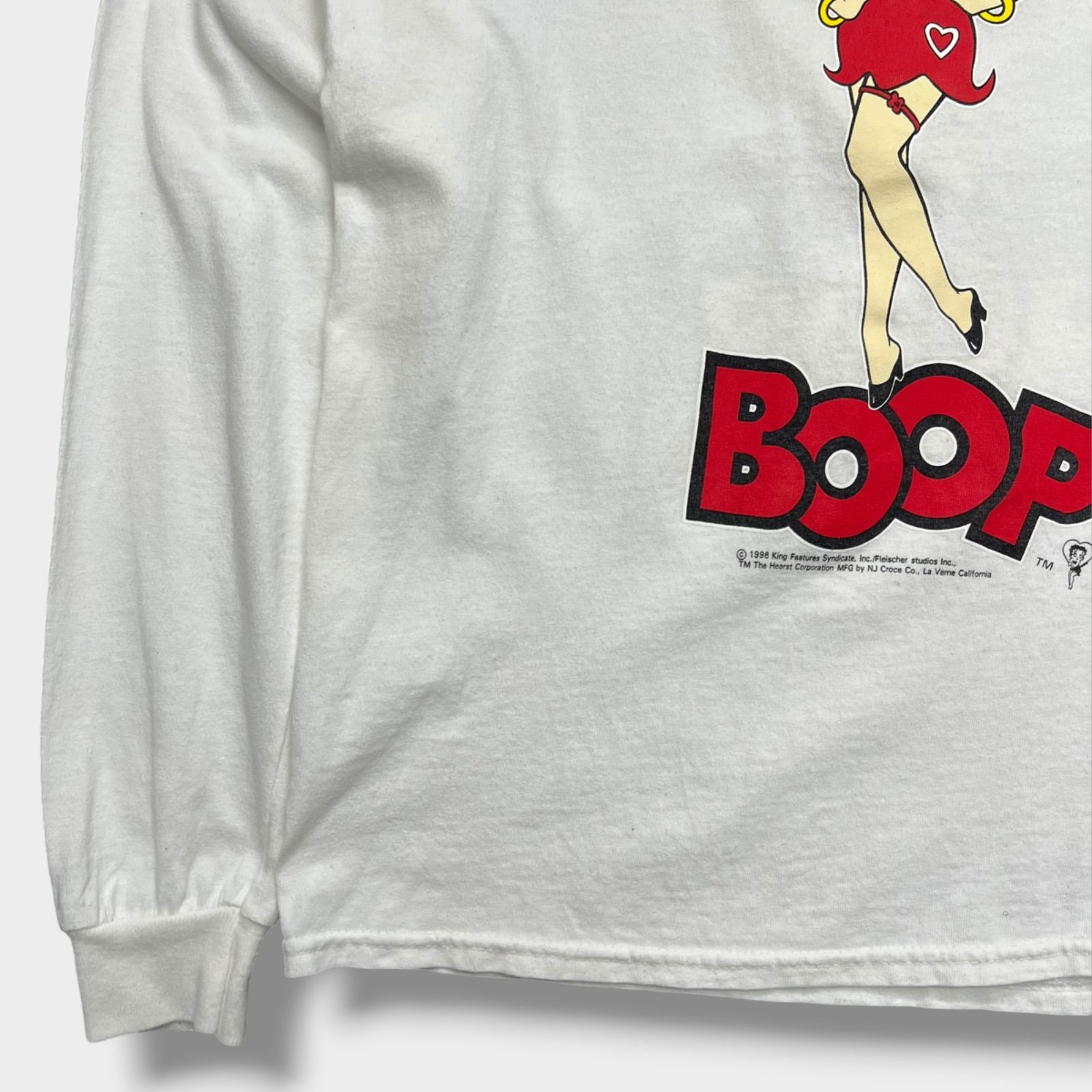 BETTY BOOP ベティちゃん 長袖Tシャツ GILDAN M ホワイト 両面プリント
