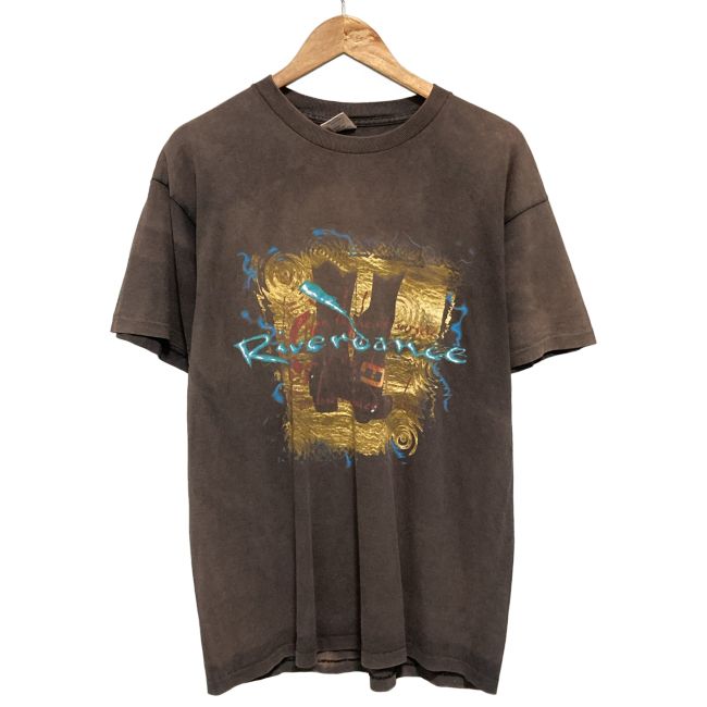 【中古】　DELTA　Tシャツ　90s vintage　90年代　OLD　半袖　トップス　クルーネック　リバーダンス　プリント　オーバーサイズ　USA製　古着　/1590