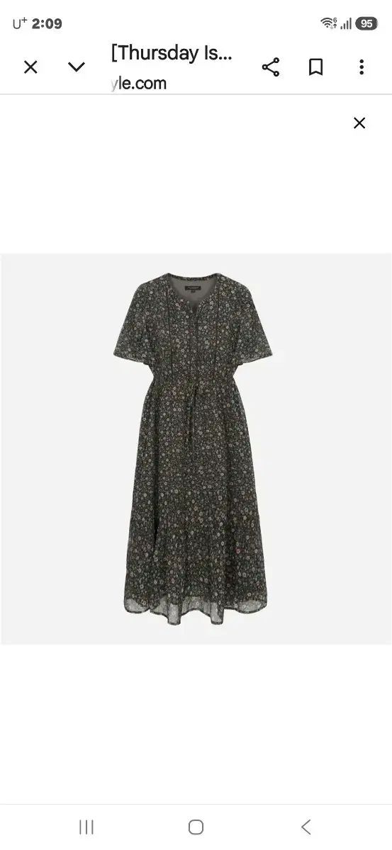 サースデーアイランド フラワーパターン シフォンワンピース