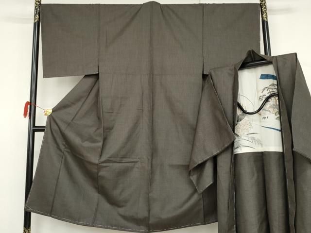 平和屋着物●男性　紬　アンサンブル　亀甲柄　正絹　逸品　未使用　AABJ3746cs