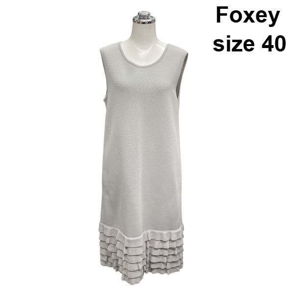 ◇ フォクシー Foxey ニットワンピース ラウンドネック ノースリーブ
