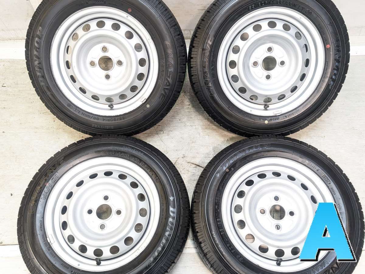 155/80R14 88/86N LT ダンロップ エナセーブ VAN01 トヨタ純正 AL 14x5.0 100-4穴 中古タイヤ サマータイヤ ホイールセット 4本セット s14260526030