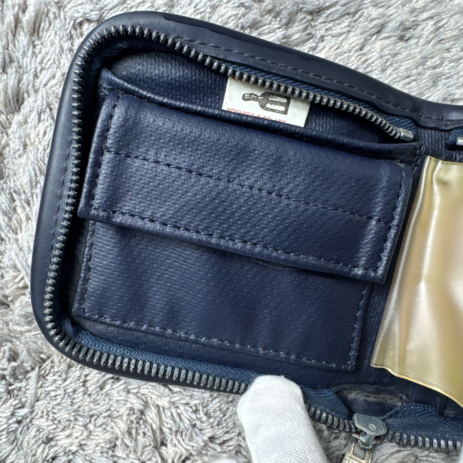 LUGGAGE LABEL ラゲッジレーベル ニューライナー 二つ折り財布 青