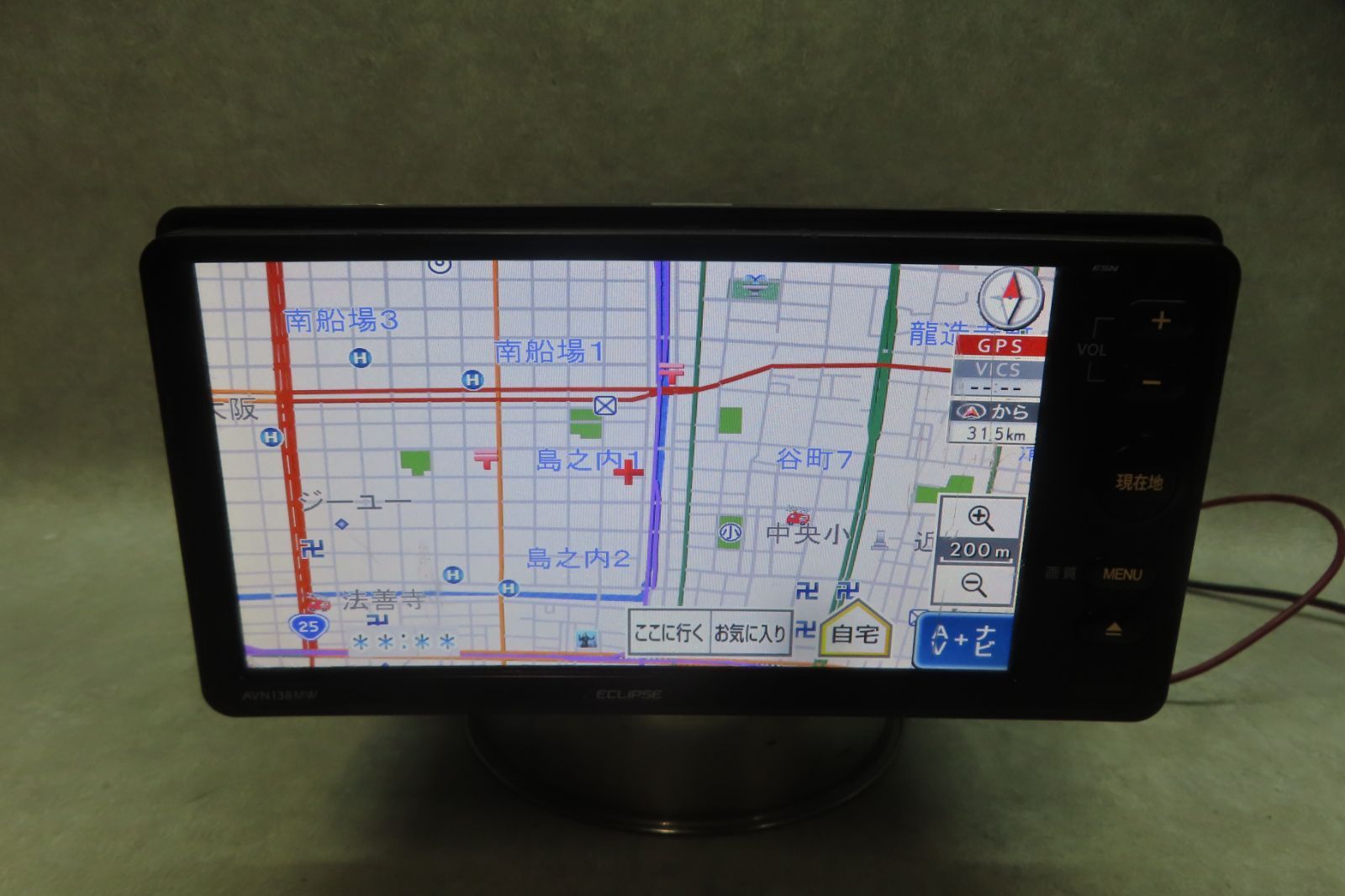 動作保証付★F7060/イクリプス　AVN138MW　メモリーナビ　地図2017年　地デジTVワンセグ内蔵　CD再生OK